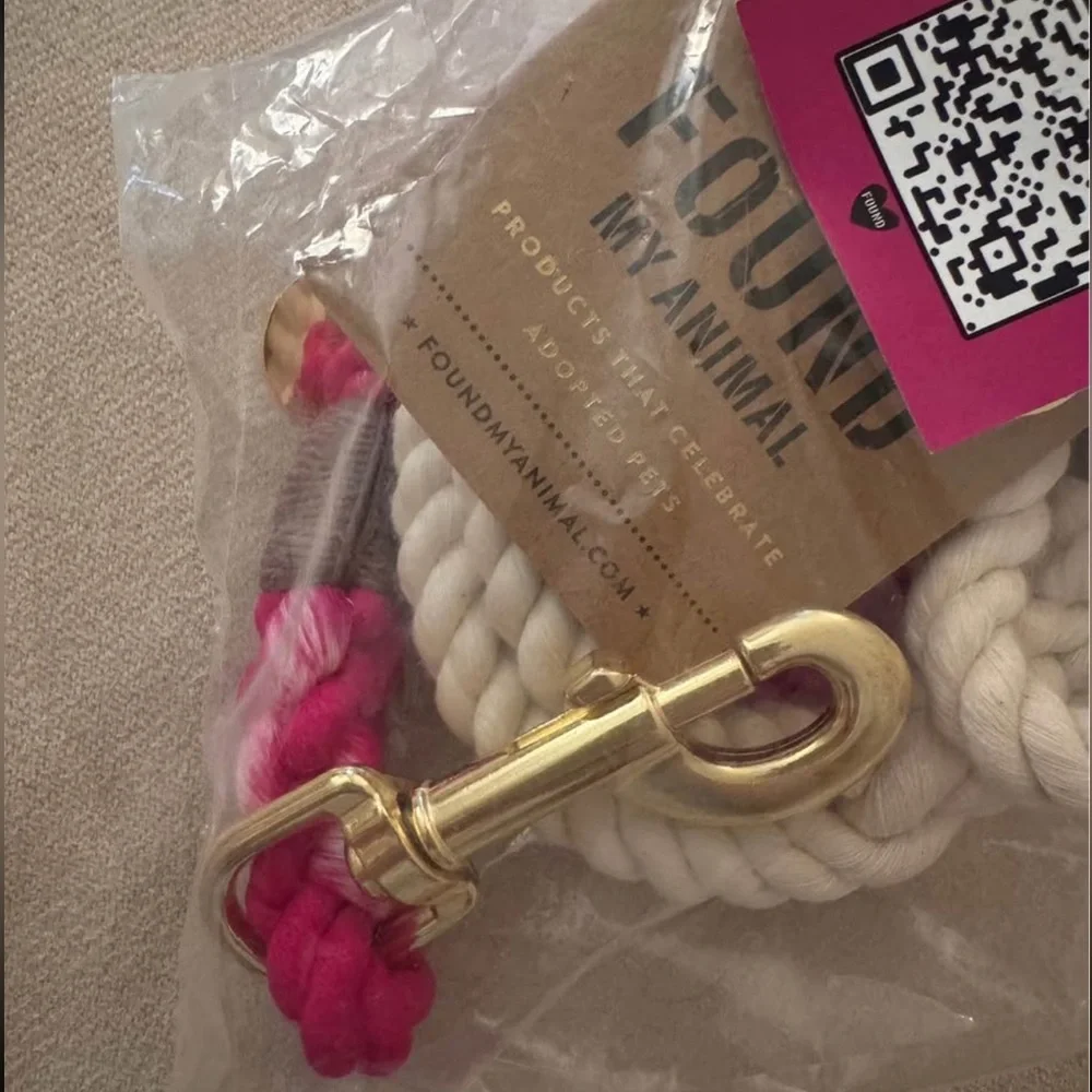 🐶💕 Found My Animal Hand-dyed Pink Ombré 5’ Rope Leash NWT